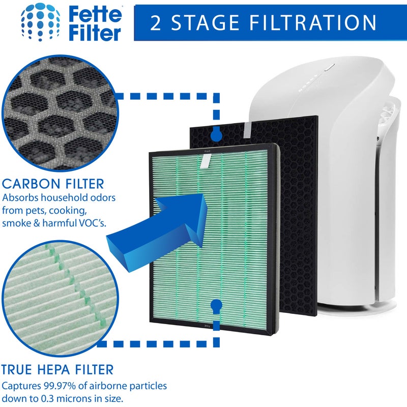Fette Filter - Air Purifier Replacement Set Compatible with BioGS 2.0 Filter Kit for Model SPA-550A and SPA-625A Contains 1 Hepa Filter & 1 Carbon Filter - Image 5